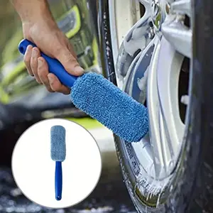 Car washing tools Car Wheel Wash Brush Portable Microfiber Tire Rim with Plastic Handle Auto Trunk Motorcycle Detailing Cleaning Accessories Tool drying  towel super absorbent car spray interior cleaning kit deep shine Ultra Light Wireless Vacuum Cleaner