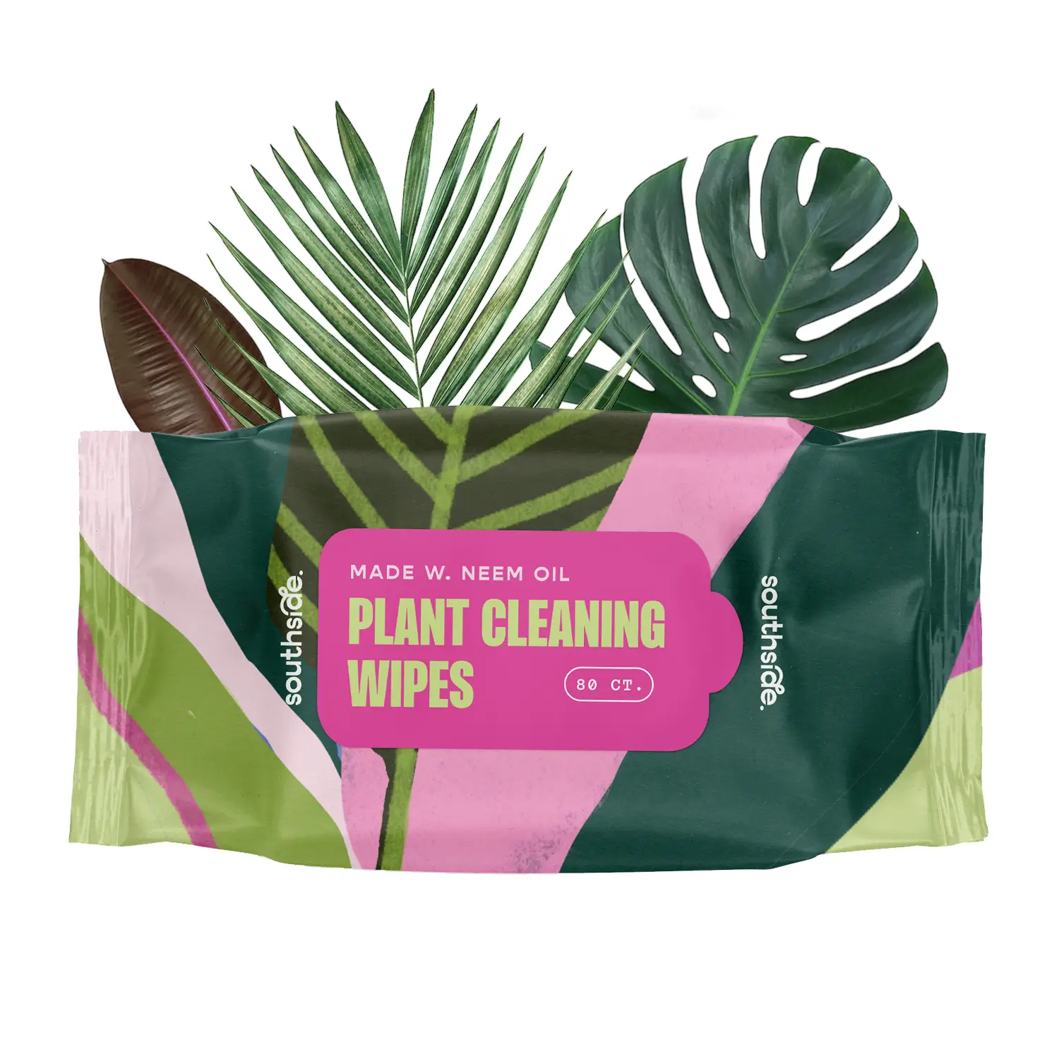 Southside Plants Neem Oil-Infused Plant Cleaning Wipes - Extra-Thick 5.5 x 7.25in Wipes for Indoor & Outdoor Plants, Clean & Natural Formula