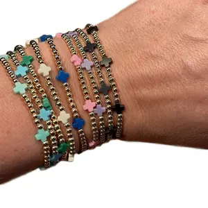 Small Black Chunky Cross Bracelt
