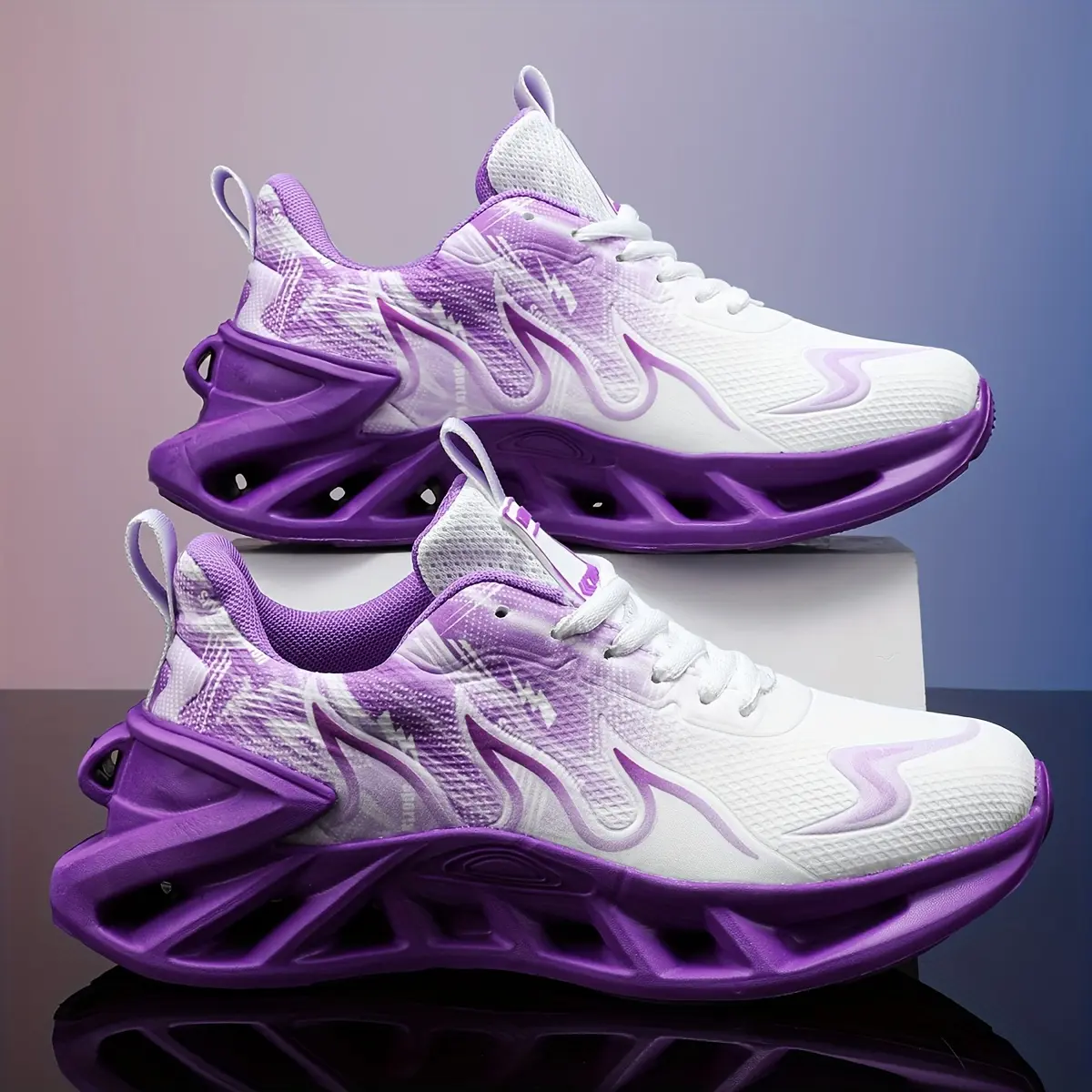 Blade sneakers men's and women's mesh breathable running shoes comfortable soft-soled walking casual shoes women's thick-soled trend versatile purple women's shoes Valentine's Day birthday gift