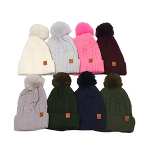 TheCapSpot - Knitted Fur Ball Stocking Cap