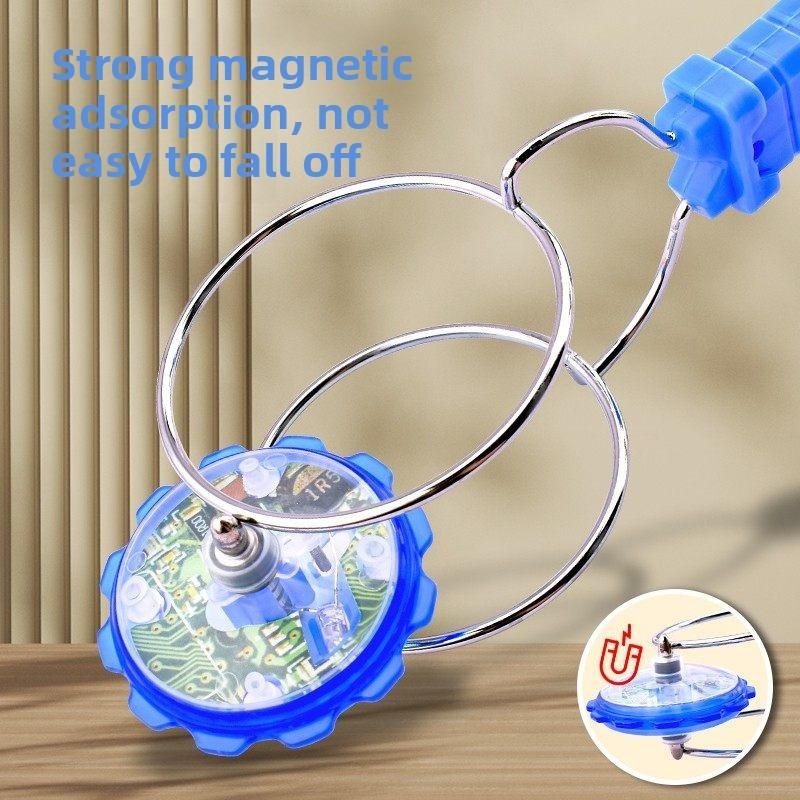 Kids' Light-Up Hand-Crank Magnetic Orbital Magic Yo-Yo – Glowing Spinning Gyro Toy with Magnetic Flywheel Effects