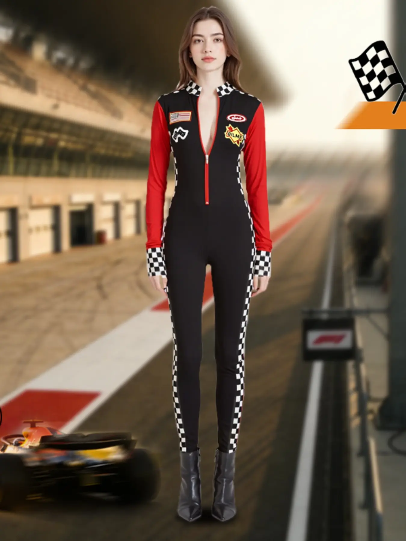 Women's Cosplay Costume, Long Sleeve Racing Suit with Gloves, Sexy  One-Piece Motorcycle Uniform, Perfect for Cosplay Events - TikTok Shop
