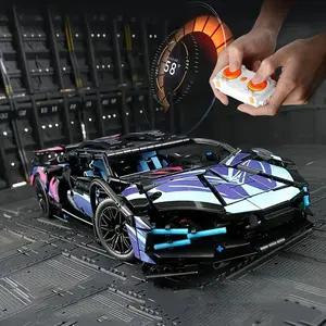 Building block Limited Edition 1:14 RC Supercar Kit -1355-Pcs Build /Dual Motors & LED Mods | 2.4GHz Pro Control +Display Case for Adult Collectors Perfect Holiday Gift