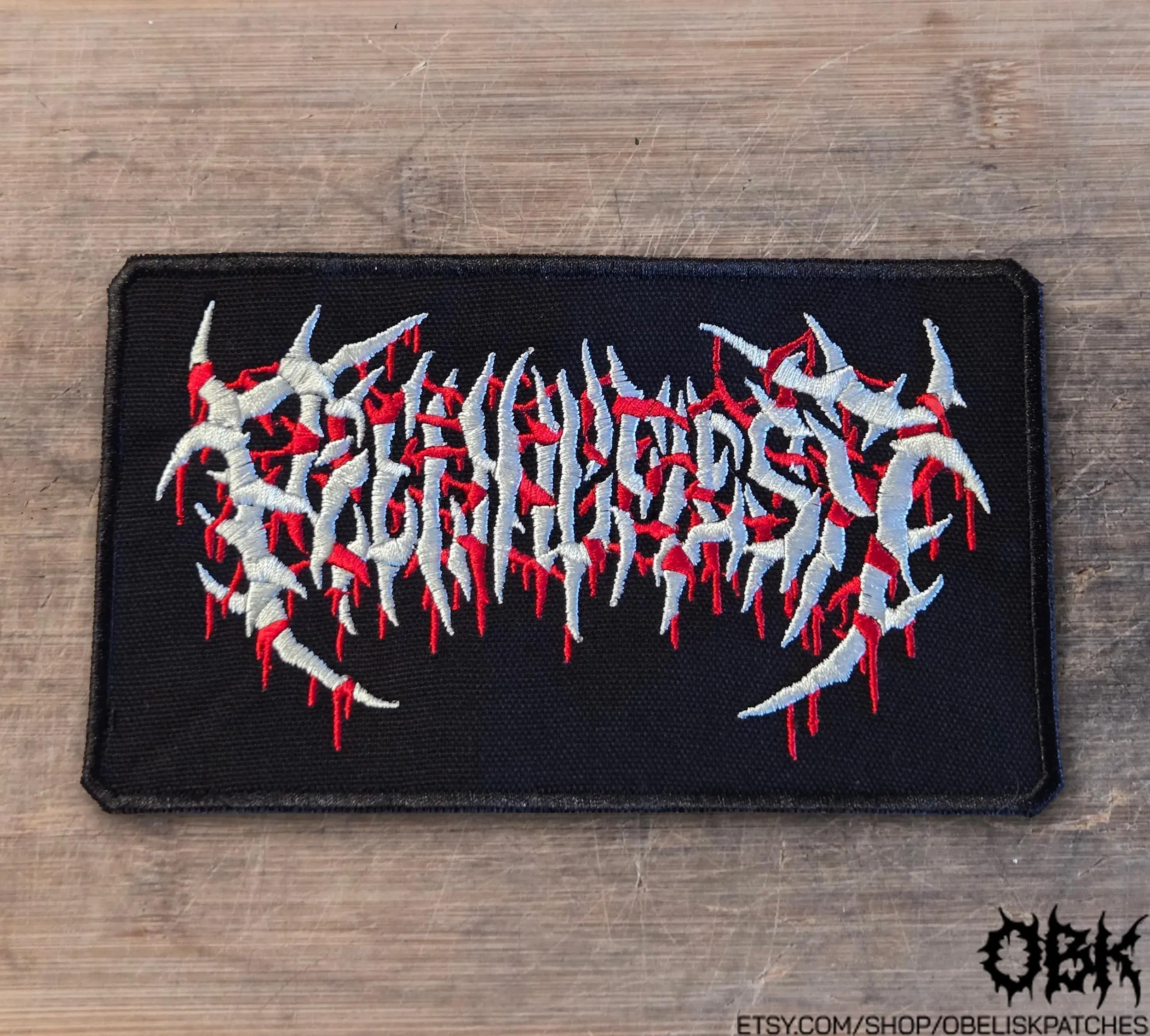 PeelingFlesh Patch  Embroidered Canvas Patch - Multiple Sizes, Iron On, Velcro for bags, clothing