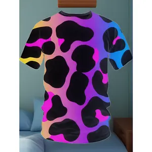 Men's 3D Digital Printed Short Sleeve Summer T-Shirt, Crew Neck Graphic Tee, Lightweight Cool And Breathable, 100% Polyester, Ideal for Daily Casual Wear, S-3XL