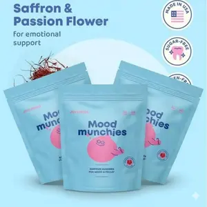 JoySpring Saffron Gummies Plant-Based Formula for Daily Wellness Mood Munchies with Saffron & Passion Flower for Emotional Support Sugar-Free Gluten-Free Made in USA