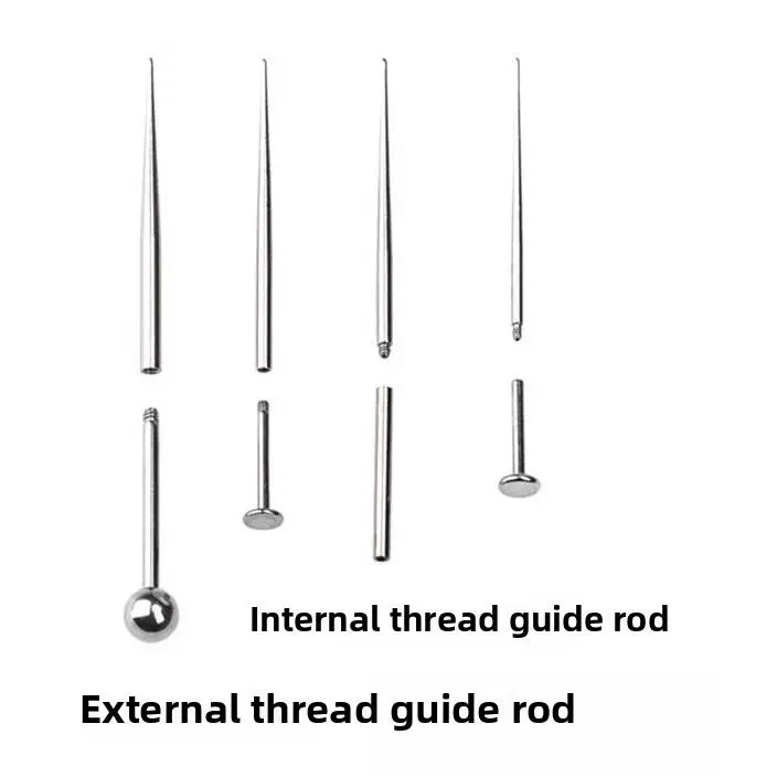 316L lip studs, tongue studs, ear bone studs, guide pins, external threads, internal threads, various models of auxiliary guide rods for beginners
