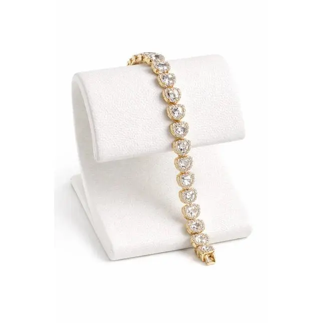 7.5 in 14K Gold Plated XP Heart Tennis Bracelet – CZ Hearts 