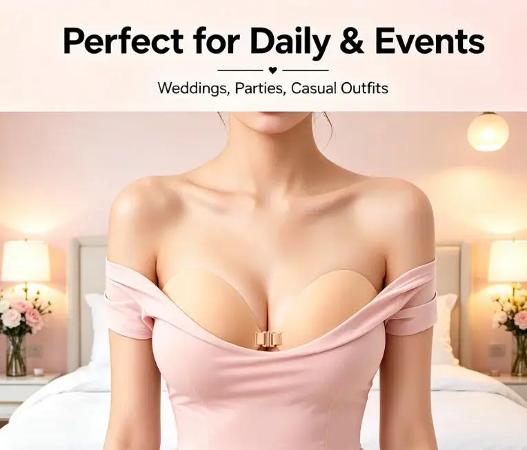 Women's Premium Silicone Flower-Design Push-Up Full-Cup Bra - Invisible, Sticky, Reusable, Comfortable Adhesive Underwear for Outdoor, Everyday Use, Push Up Bra
