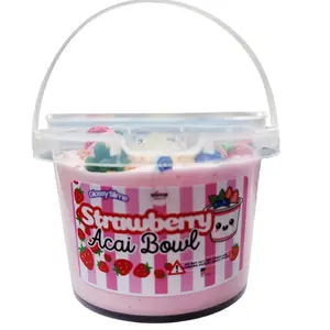 Strawberry Acai Bowl Slime - 10 oz Bucket - Sensory