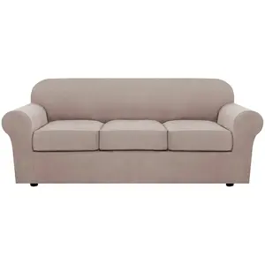 H.VERSAILTEX Stretch Sofa Covers for Cushion Couch Covers for Living Furniture Slipcovers (Base Cover Plus Seat Cushion Covers) Feature Upgraded Thicker Jacquard Fabric