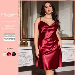 Imitation Silk Silk Pajamas Women Sexy Loose Strap Dress Spring Summer Backless Homewear Imitation Silk Plus Size Pajamas