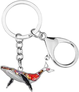 Ocean Fish Keychain – Enamel Alloy Sea Animal Charm for Car Keys, Gifts for Women, Girls & Kids