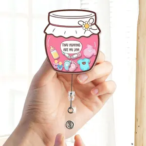 Tiny Humans Are My Jam Badge Reel, NICU Nurse Shaker Badge Reel, Labor Delivery Nurse ID Holder, Cute Baby Badge