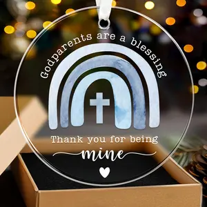 Godfather Gifts - Godfather Ornament 2024 - Godfather are Blessing, Thank You for Being Mine Present - God Parent Gift Ideas, Gifts for Godparents, Baptism Gifts - Acrylic Ornament Keepsake