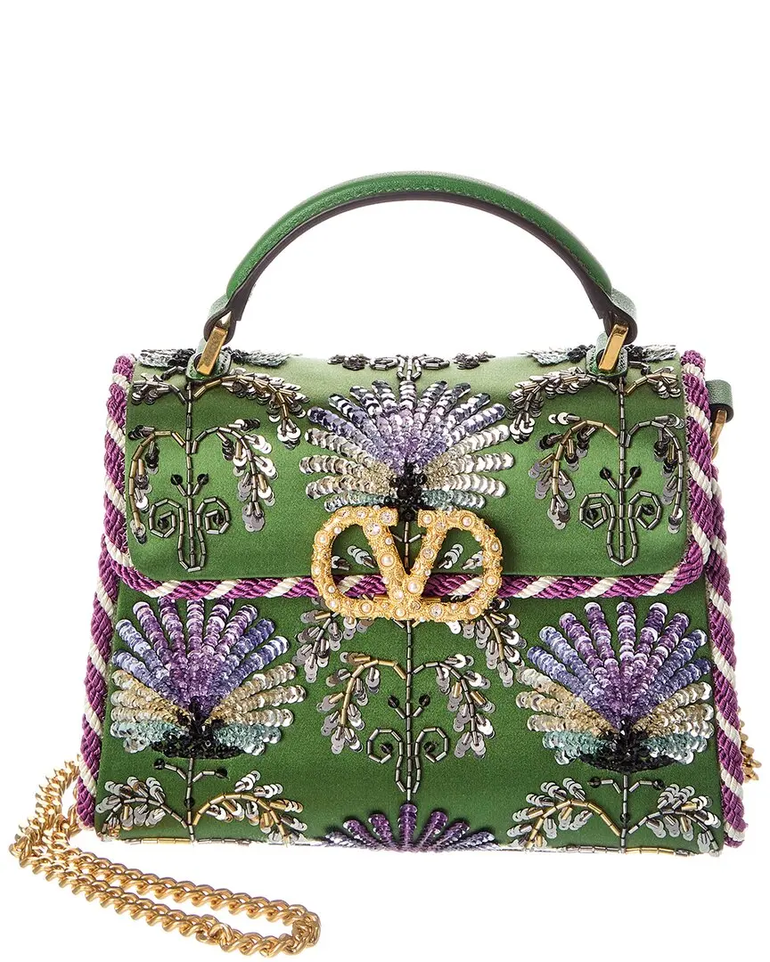 Valentino VSLING Mini Satin & Leather Shoulder Bag