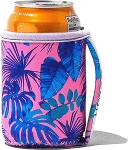 GoCuff Regular Can Cuff Covers Reusable Insulator with Handle: Neoprene Can with Insulated Sleeves For Soda, Energy drink, Beer, other Regular 12 oz Skinny Can Beverages (Havana Blue)