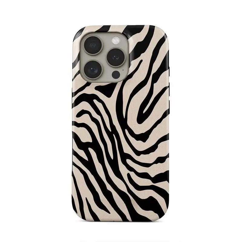 Zebra Print Phone Case – Bold Black & White Stripes |   Cover for iphone 17 phone case 16 pro max 15 Plus 14 13 12 11 Cute, clear, military-grade, high-end, durable, shockproof, and drop-resistant 2-in-1 glossy phone case
