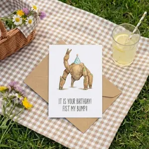 Rocky Inspired Birthday Card - Project Hail M. Card - Funny Sci Fi Birthday Card - Fist My Bump Card - Nerdy Birthday Card - Space Fan Gift