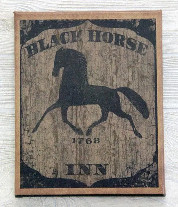 Black Horse Inn 8X10 Canvas Print - Decorative Artwork for Room Decoration and Wall Art
