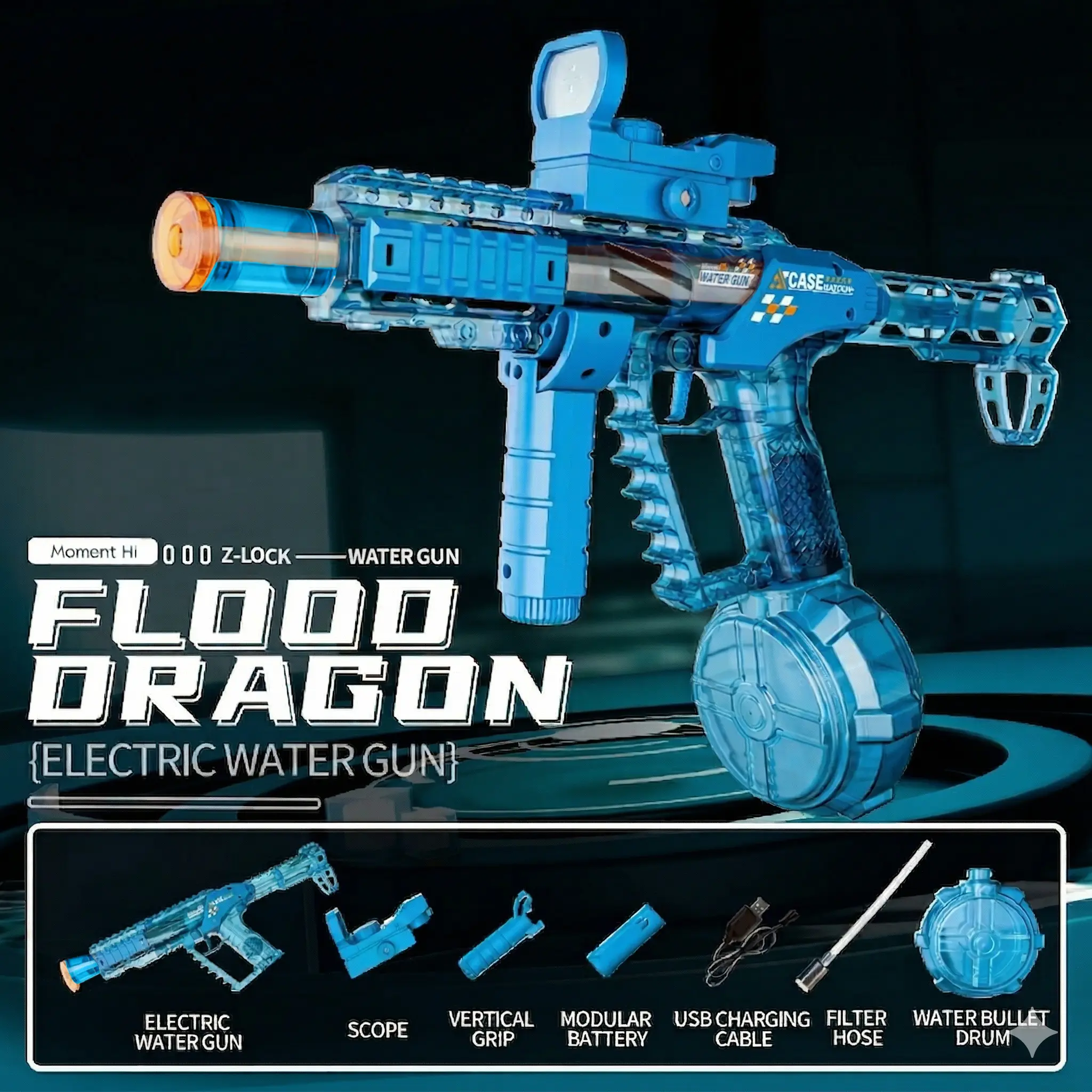 Flood Dragon (Transparent Blue)