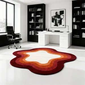 Modern Art Gradient Layered Irregular Shape High Density Tufted Carpet, Soft Skin-Friendly Comfort Rug for Home Decor