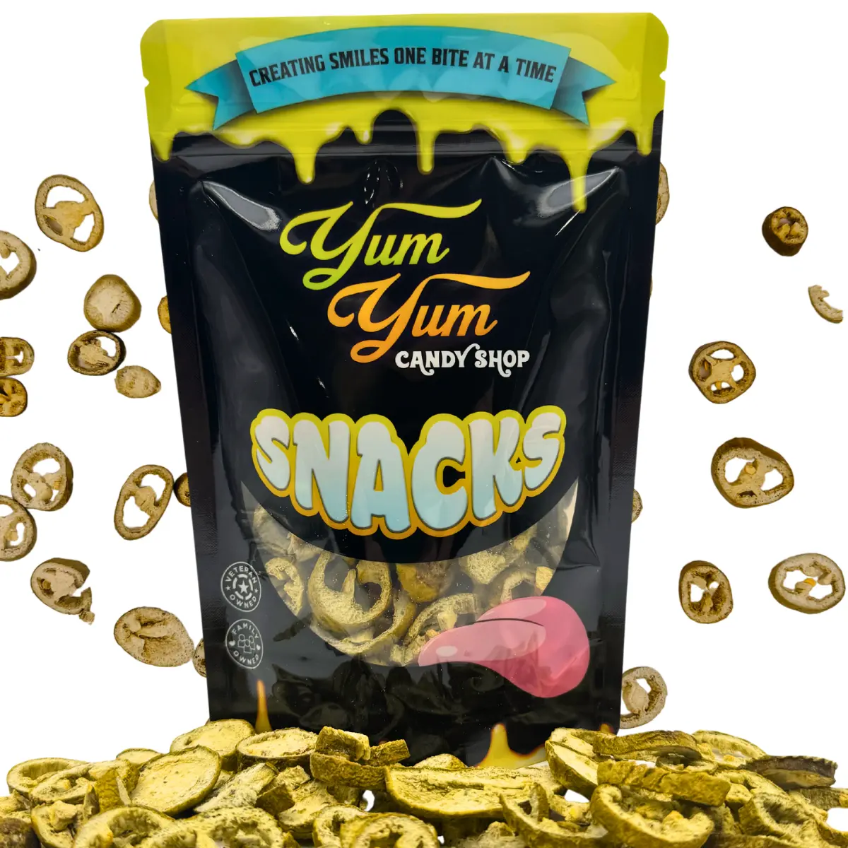 Freeze Dried Jalapeños Ranch Flavored Slices Snack Jalapenos or Topping For Popcorn Salads and More Crispy Crunchy