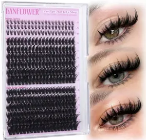 Spiky Lash Clusters Manga Eyelash Clusters D Curve Cluster Eyelash Extensions Wispy Cluster Lashes with Bottom Lashes 12-20mm Fairy Individual Lashes by Lanflower