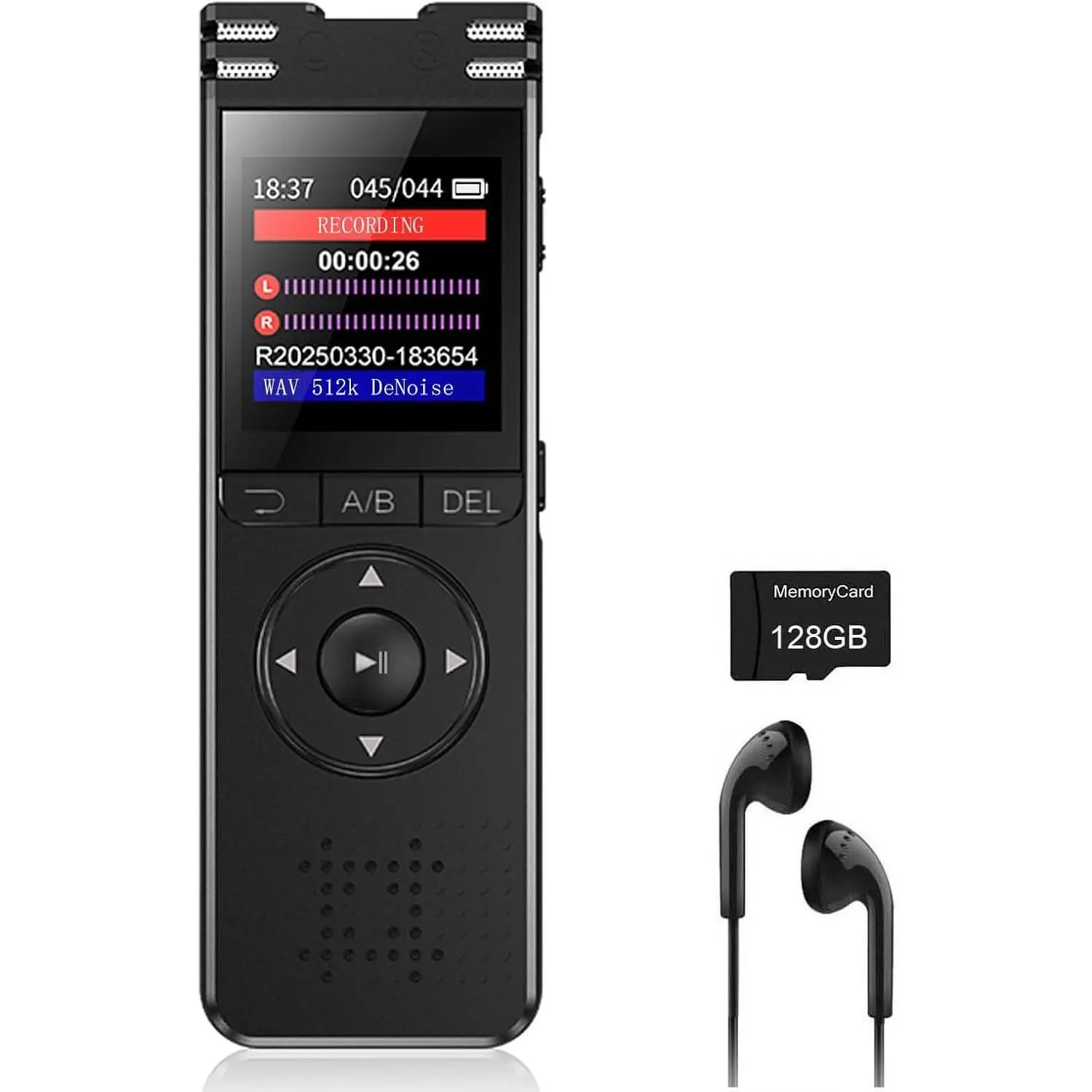128GB Digital Voice Recorder with Playback Upgraded Voice Activated Recording with  Noise Reduction Dictaphone Device  for Lectures Meetings Interviews