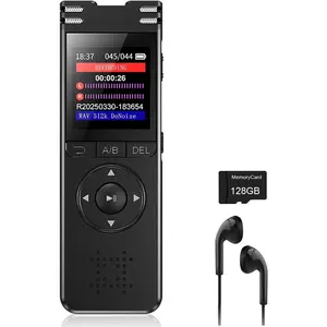 128GB Digital Voice Recorder with Playback Upgraded Voice Activated Recording with  Noise Reduction Dictaphone Device  for Lectures Meetings Interviews