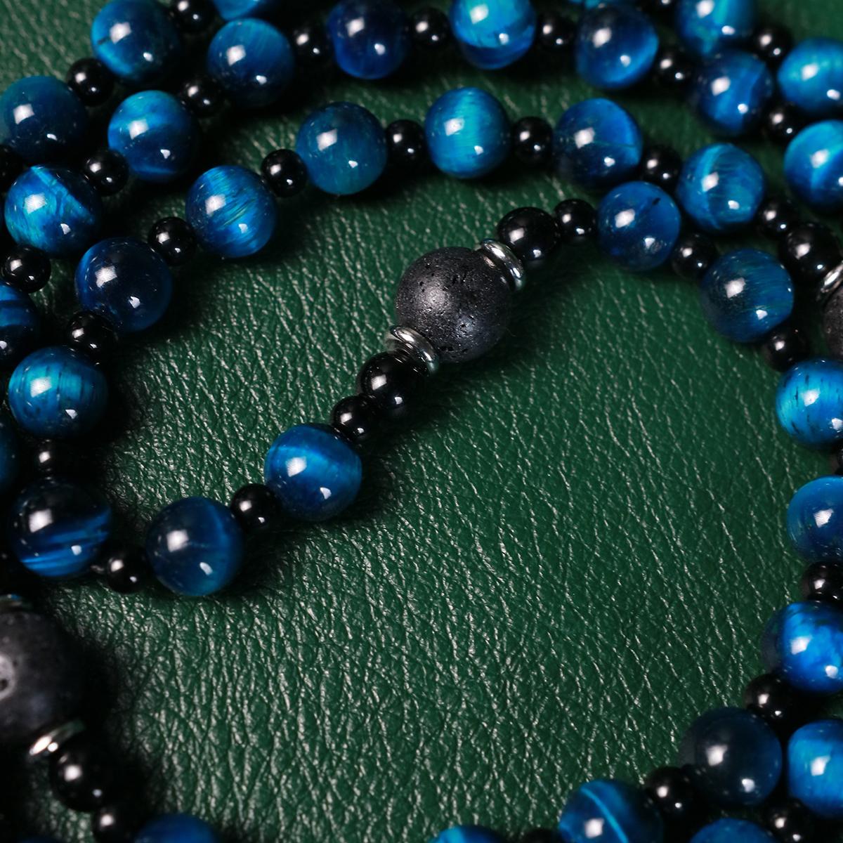 Rosary beads catholic for men,Rosary Necklace for men with medal & cross,Handmade stone Beads Our Lady of Grace Rosary Cross Necklace Catholic Gifts