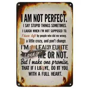 OnePieceMetalAluminumWallPanel8x12(7.87inchx11.81inch)-ClassicDesignwithaSignwithaQuoteonIt-IdealforHomeDecor,LivingRoomDecor,Cafe