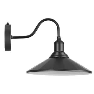【Spotlight Day】VEVOR Outdoor Barn Light, 11.5 in Diameter, 2-Pack Farmhouse Gooseneck Light Fixture, Dusk to Dawn Exterior Wall Sconce, with Anti-Rust, E26 Bulb Compatible for Porch, House, Entryway, Garage, Black
