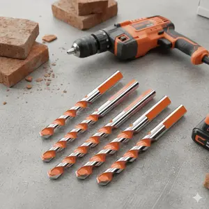 Professional Carbide Drill Bit Set with Tapered Tips, Anti-Slip Shank, Non-Stick Coating. 6-12mm Sizes for Concrete, Tile, Mirror, Ceramic, Wood, Plastic, Soft Metal, Ideal for DIY & Construction.