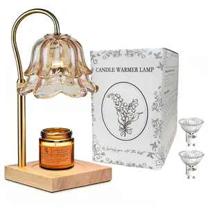 Gold Flower Candle Warmer Lamp with Timer & Adjustable Height | Cozy Home Fragrance Lamp, Perfect Mother’s Day Gift for Mom