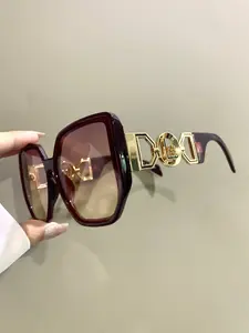 Large Frame Polygon Glasses, Trendy Fashion Casual Eyewear, Novelty Hollowed Metal Frame Legs Eyeglasses for Men and Women