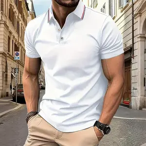 Men’s Polo Shirt — Soft, breathable short-sleeve polo shirt; comfortable and casual; classic collared shirt suitable for work, golf, and everyday wear