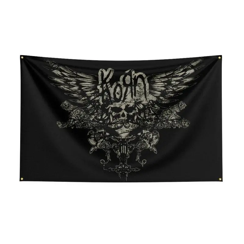 Korn Metal Rock Band Banner Wall Art, Vintage Gothic Room Decor Accessory, Winter Spooky Tapestry for Room Accent, Tapestry Room Decor