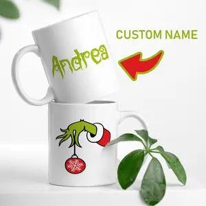 Customizable Christmas Mug, Personalized Snowflake Winter Holiday Gift, Birthday, Ceramic Coffee Drink, Drinkware Tea