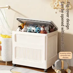 Large Capacity Plastic Foldable Storage Box, Home Use Clothes Blanket Organizer, Toy Snack Container, Multi-Purpose Collapsible Chest, High Capacity Storage