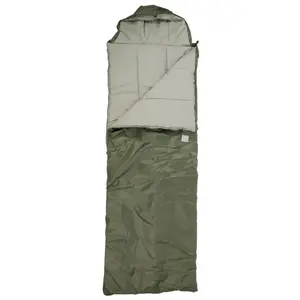 Hooded Sleeping Bag 82"x30" Cotton Lining 5°F Winter Camping Waterproof Olive