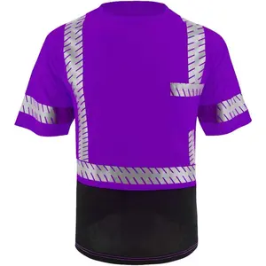 Safety Shirts ANSI Class 3 Hi Vis Shirts with Reflective Strips, Black Bottom Construction Shirts for Men