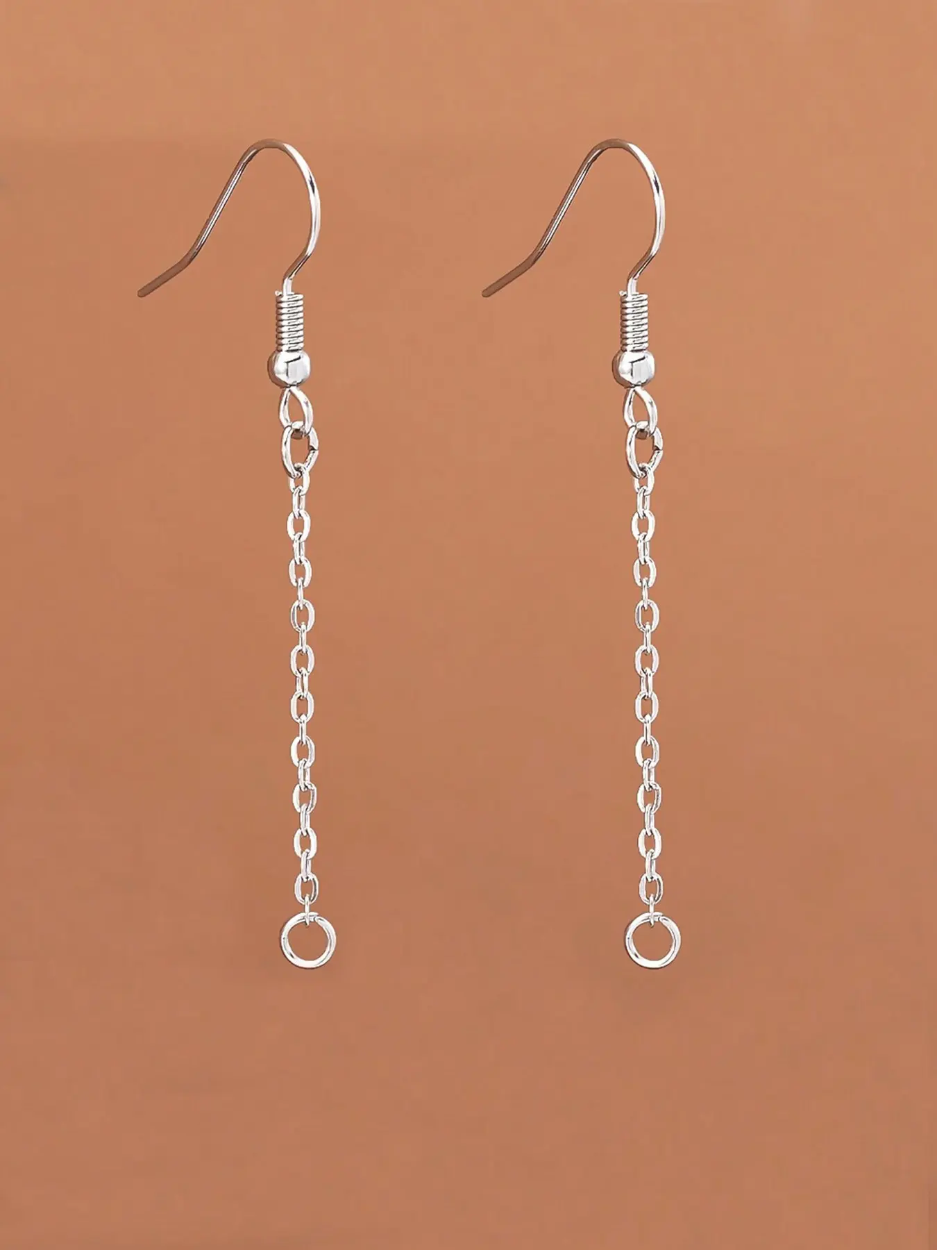 20pcs Stainless Steel Earring Hooks Drop Earring Wires With Connector Ring Ear Hooks Wire Accessories For DIY Jewelry Making Supplies