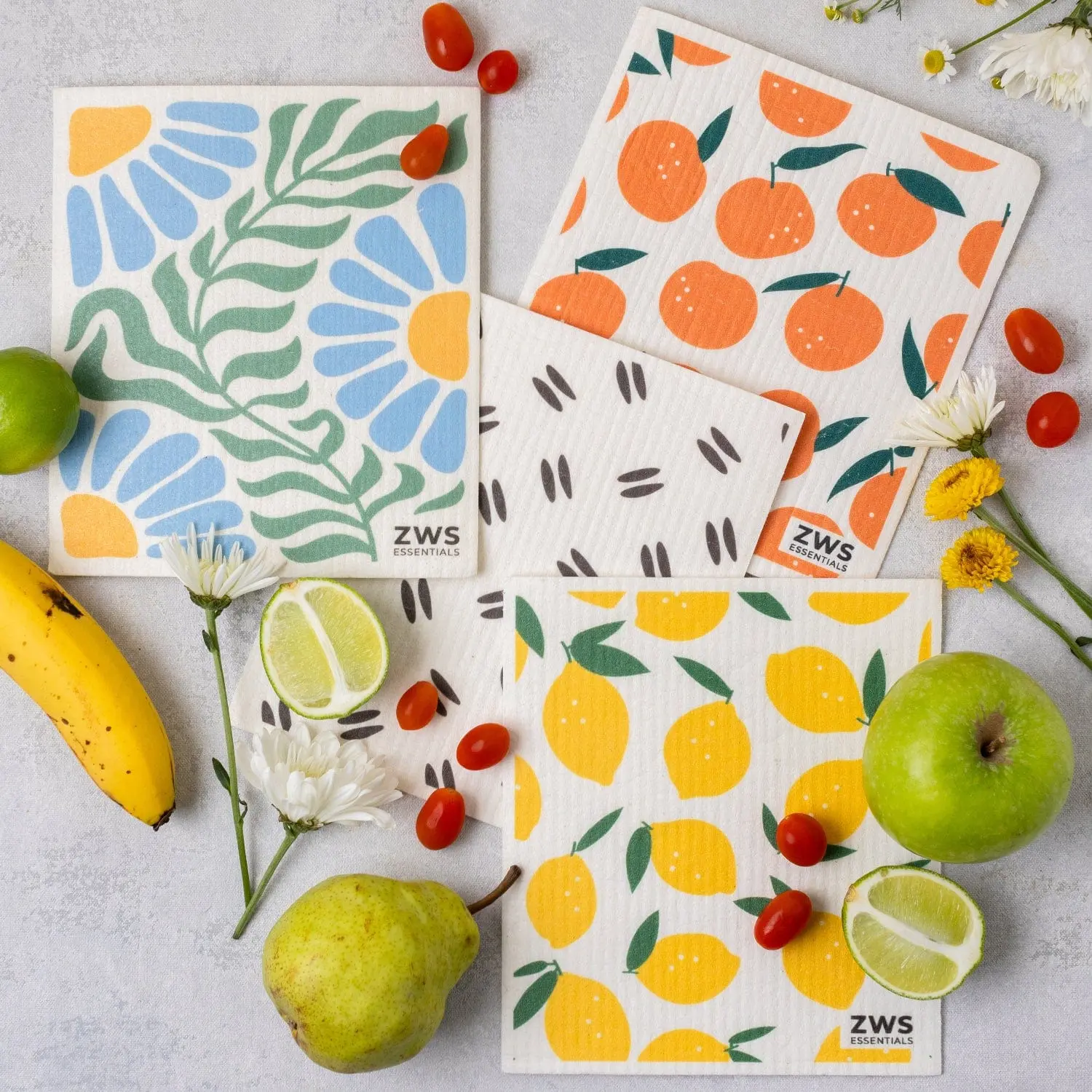 Durable Swedish Dish Cloths - Cellulose-Cotton Blend Kitchen Cleaning Cloths, Paper Towel Replacement