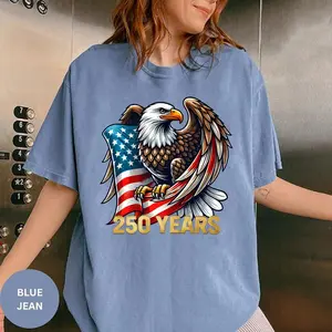 Patriotic Bald Eagle 250 Years Shirt, American Flag Vintage Graphic Tee, 4th of July Freedom USA Pride Outfit T-shirt Comfort Colors.