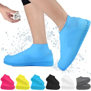 5 Pairs Silicone Waterproof Shoe Covers, Reusable Upgrade Shoe Protectors, Non-Slip Rain Boots, Rain Shoes, Washable for Men and Women