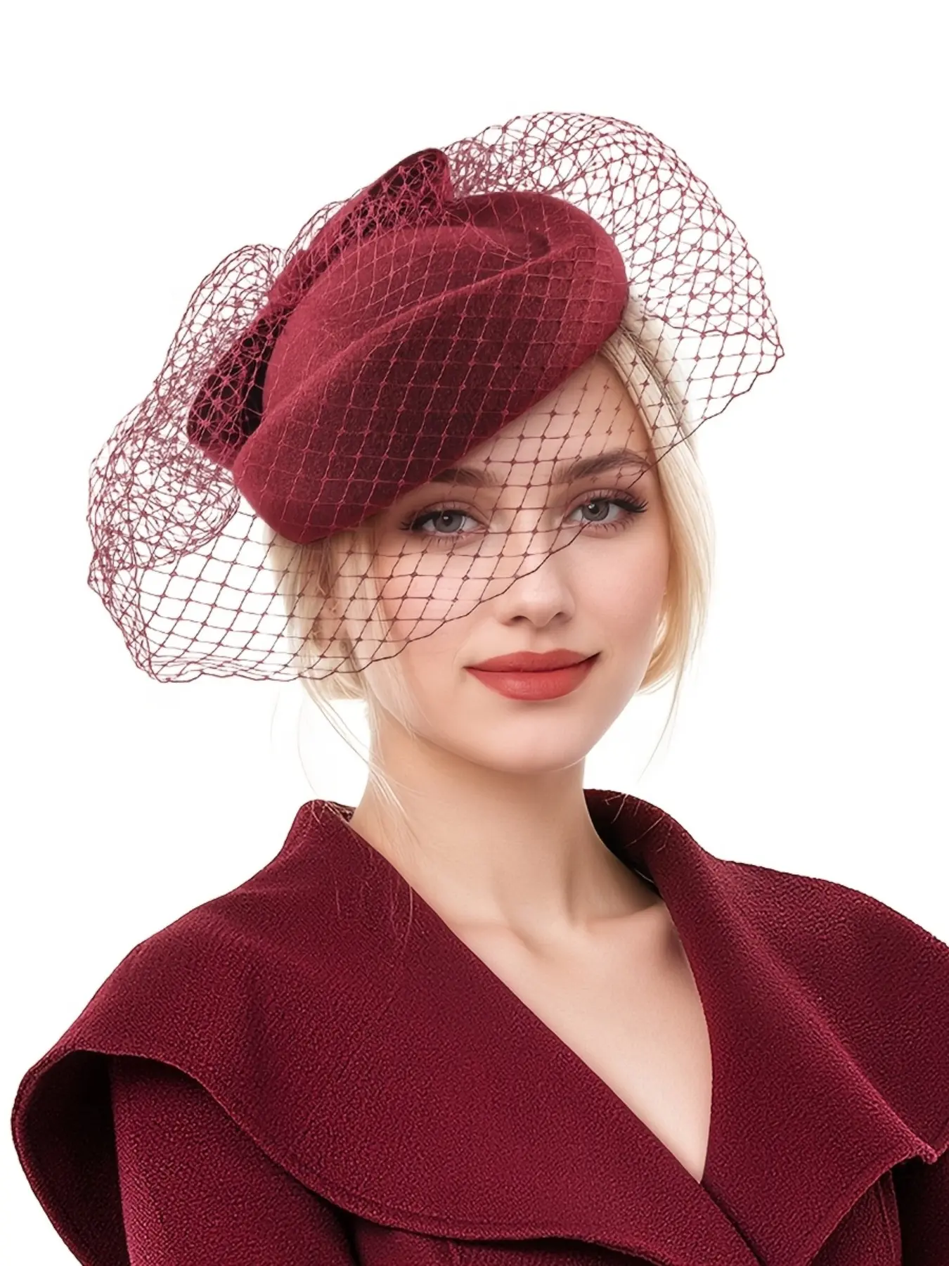 1pcs Fascinator Hat Wool Winter Wool Felt Pillbox Hat for 