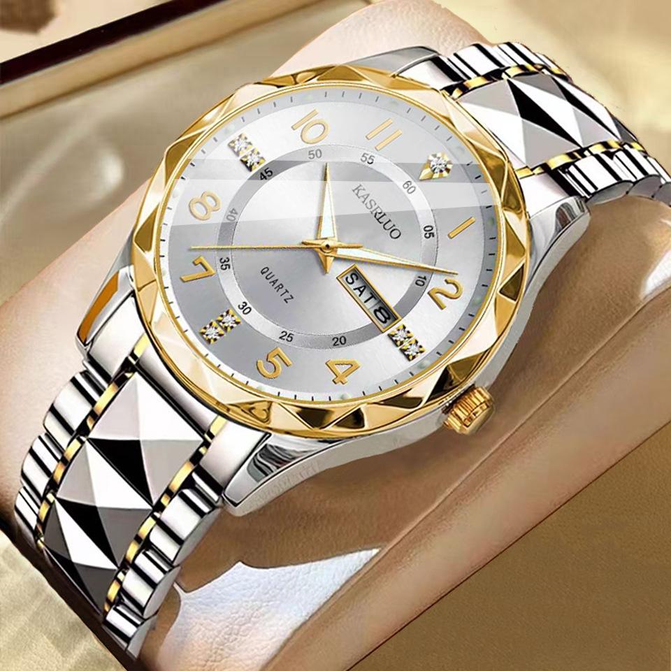 New Authentic Men's Business Watch - Waterproof Quartz Wristwatch with Dual Calendar, Luminous Hands & Luxury Fashion Desig