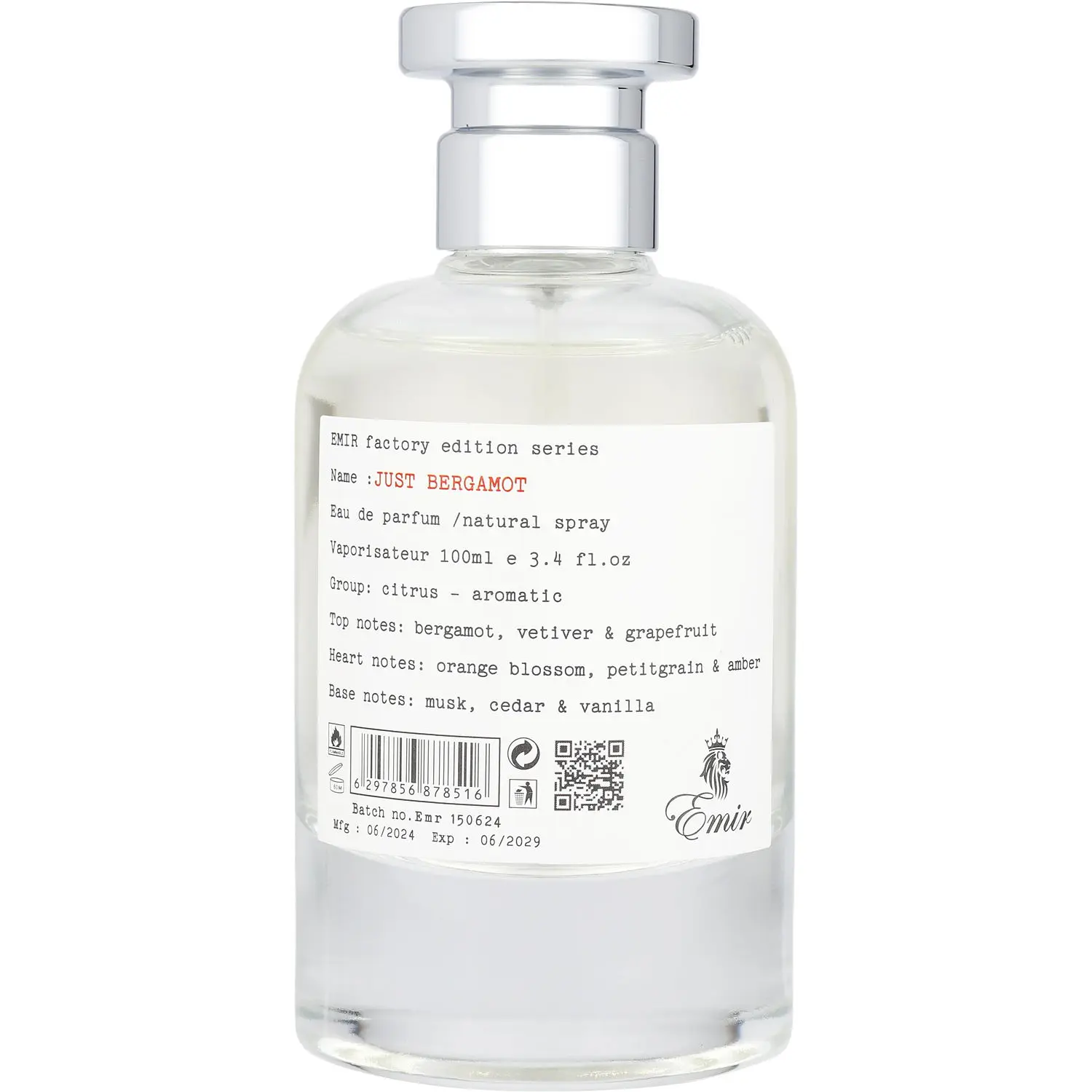 Emir Just Bergamot By Emir Eau De Parfum For Unisex Emir Just Bergamot By Emir Eau De Parfum For Unisex
